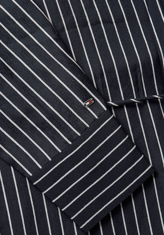 Tommy Hilfiger Crêpe Jurk met Ceintuur – Gestreept – Dames