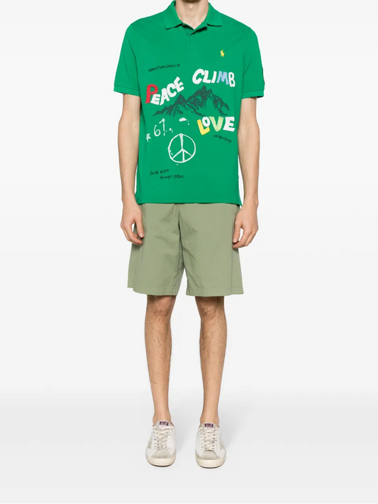 Ralph Lauren Peace Climb Love Polo Shirt – Groen – Heren