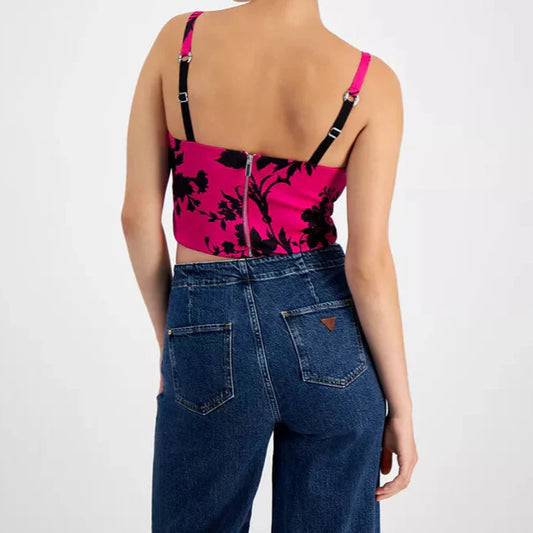 Guess Tops Eve Mouwloos Korsetblouse – Bloemenprint – Dames