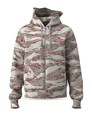 Diesel Hoodie met Ritssluiting – Camouflage – Heren