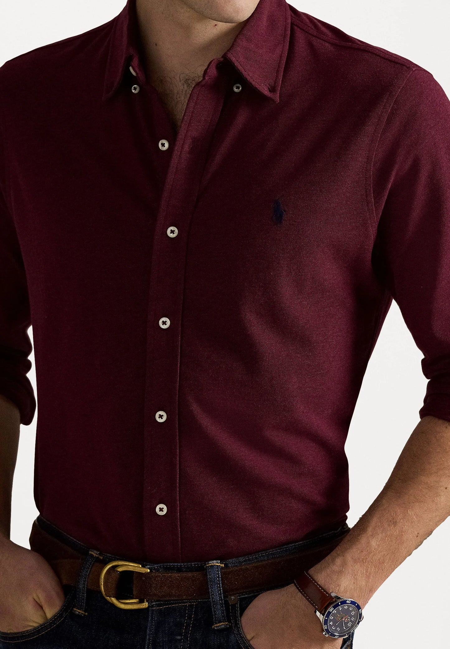 Ralph Lauren Shirt – Bourgondië – Heren