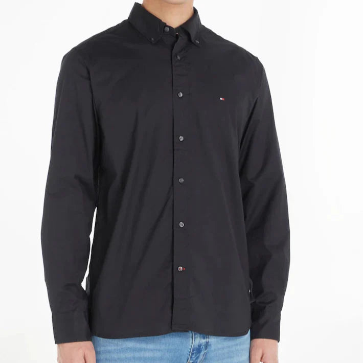 Tommy Hilfiger Core Flex Overhemd – Zwart – Heren