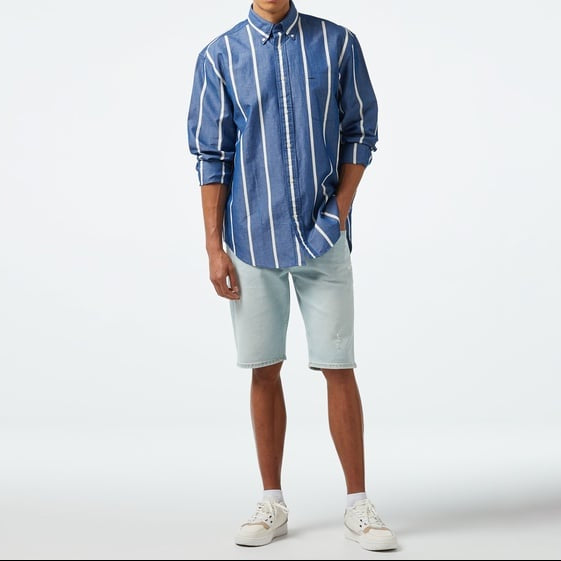 Tommy Hilfiger Gestreept Overhemd – Blauw – Heren