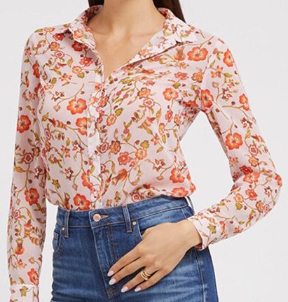 Guess Blouses met bloemenprint in Cubaanse stijl – Bloemenprint – Dames