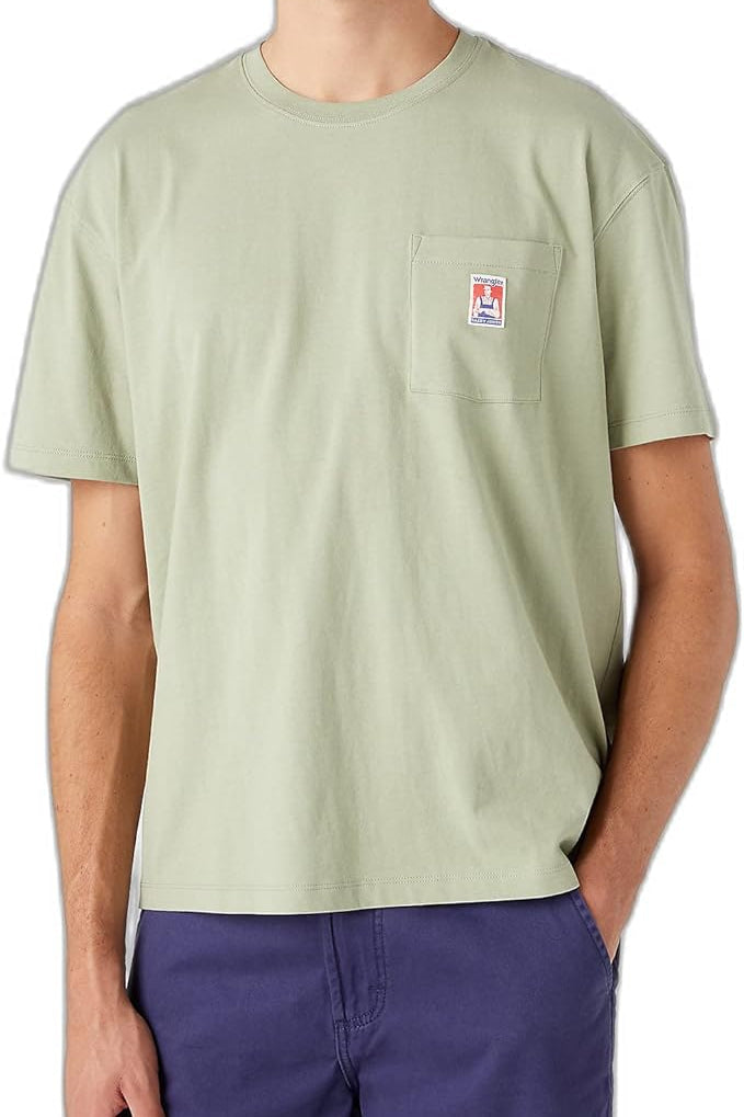 Wrangler Casey Jones T-shirt met borstpatch – Groen – Heren