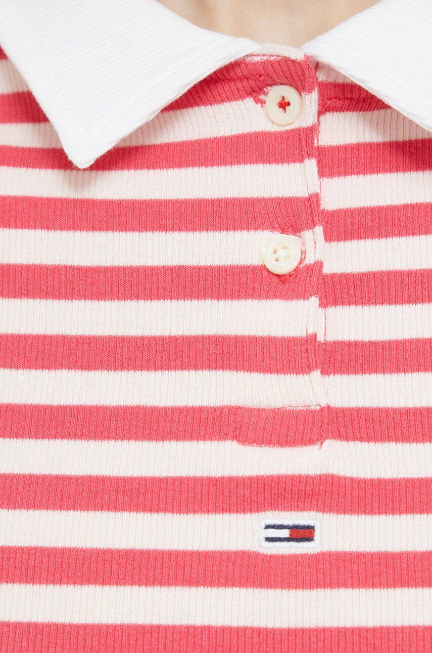 Tommy Hilfiger Gestreept Poloshirt – Roze – Dames