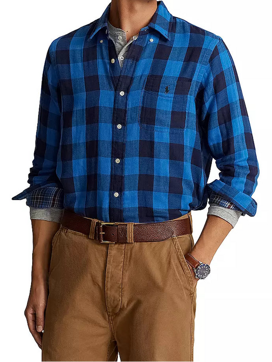 Ralph Lauren Geruit Overhemd – Blauw/Zwart – Heren
