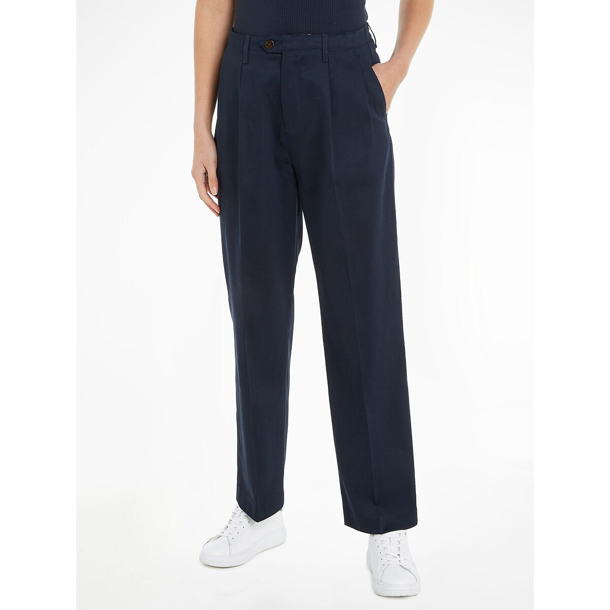 Tommy Hilfiger Relaxed Fit Broek – Marineblauw – Dames