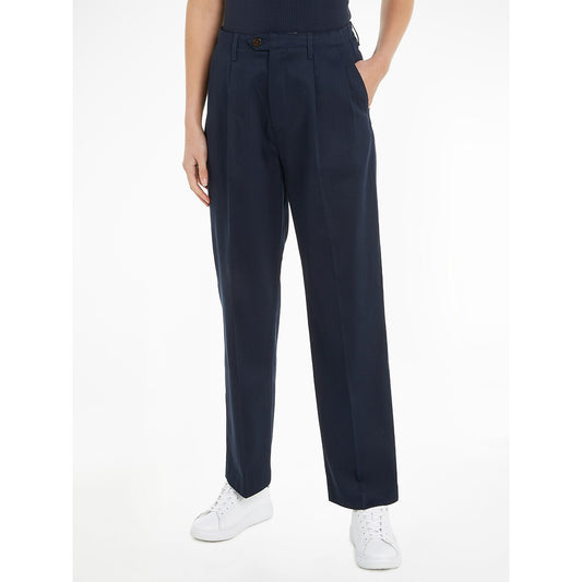 Tommy Hilfiger Relaxed Fit Broek – Marineblauw – Dames