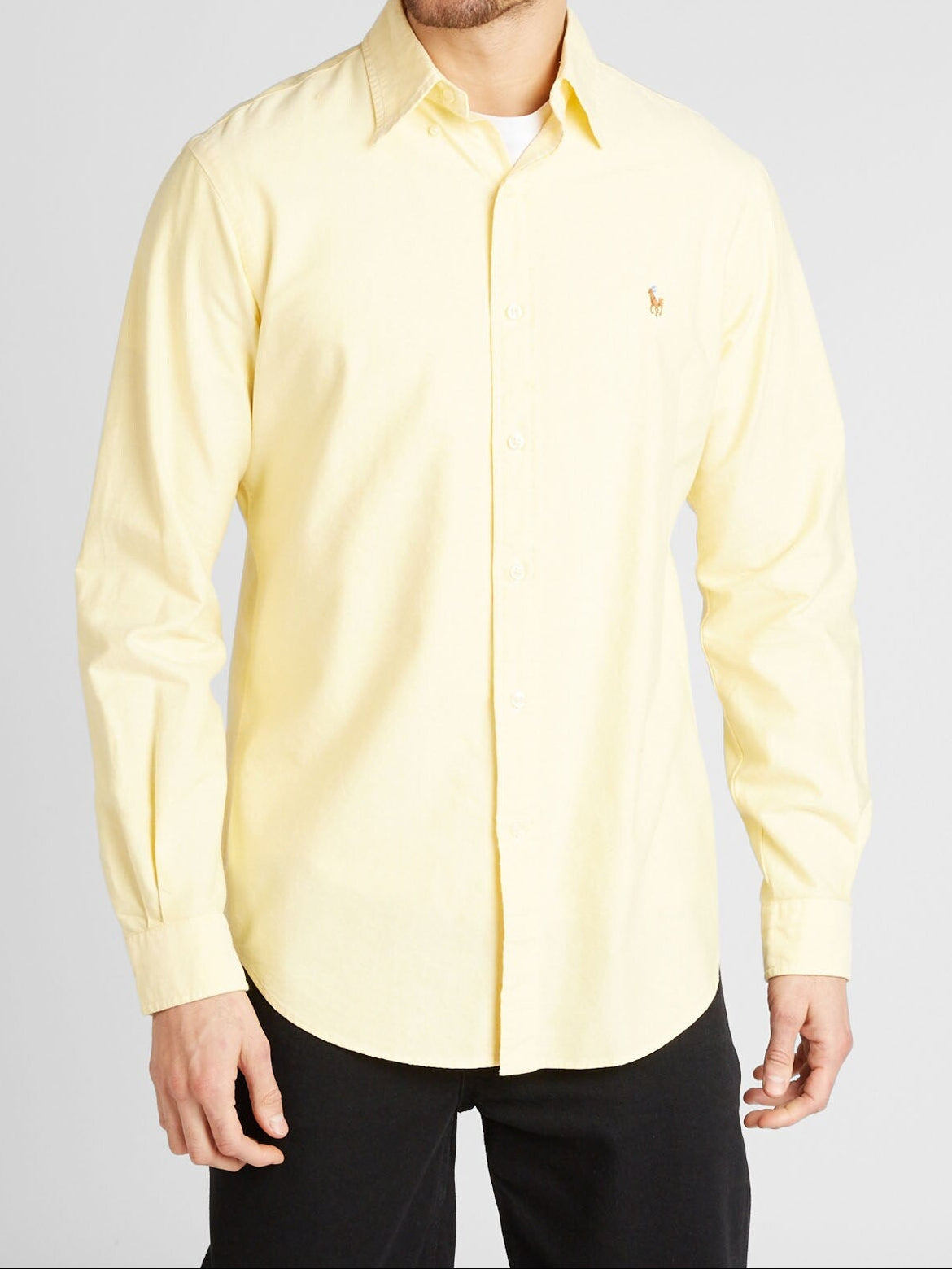 Ralph Lauren Getailleerd Oxford overhemd – Geel – Heren