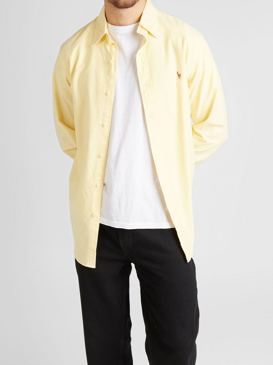 Ralph Lauren Getailleerd Oxford overhemd – Geel – Heren