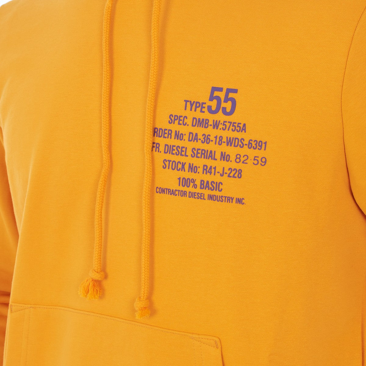 Diesel Modern Text Design Hoodie – Orange – Men