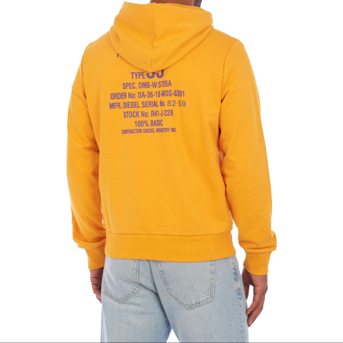 Diesel Modern Text Design Hoodie – Orange – Men
