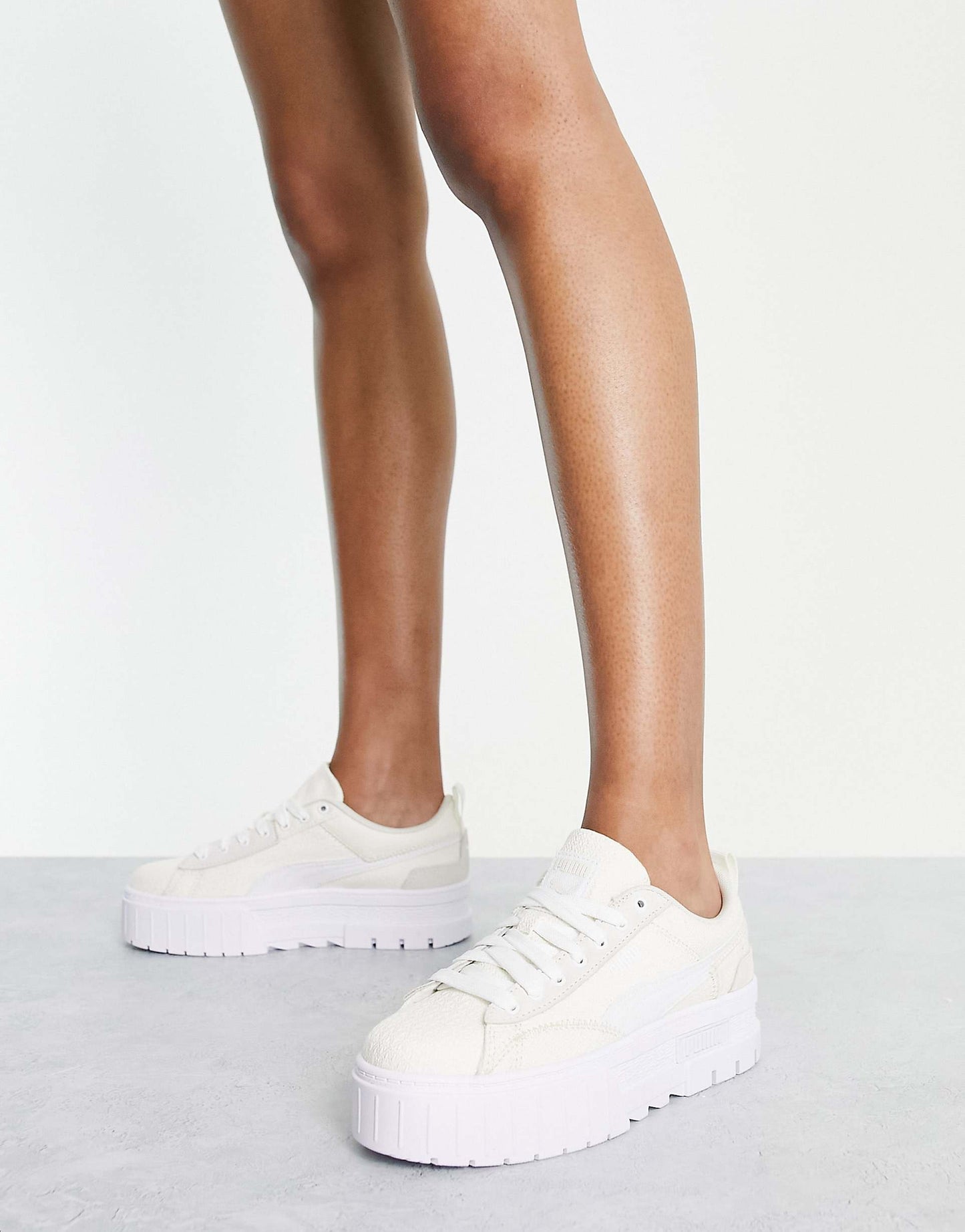Puma Mayze Patchwork Sneakers – Beige/Wit – Dames