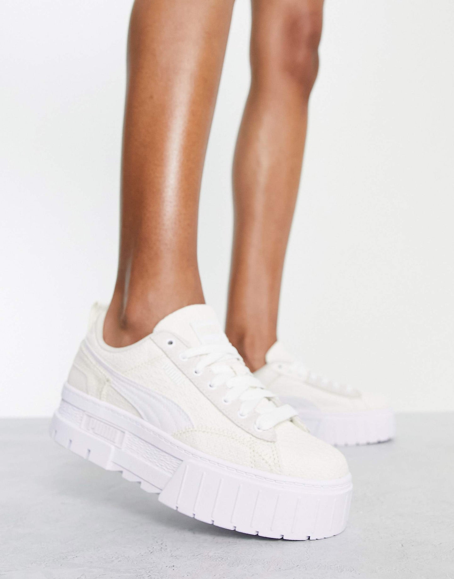Puma Mayze Patchwork Sneakers – Beige/Wit – Dames