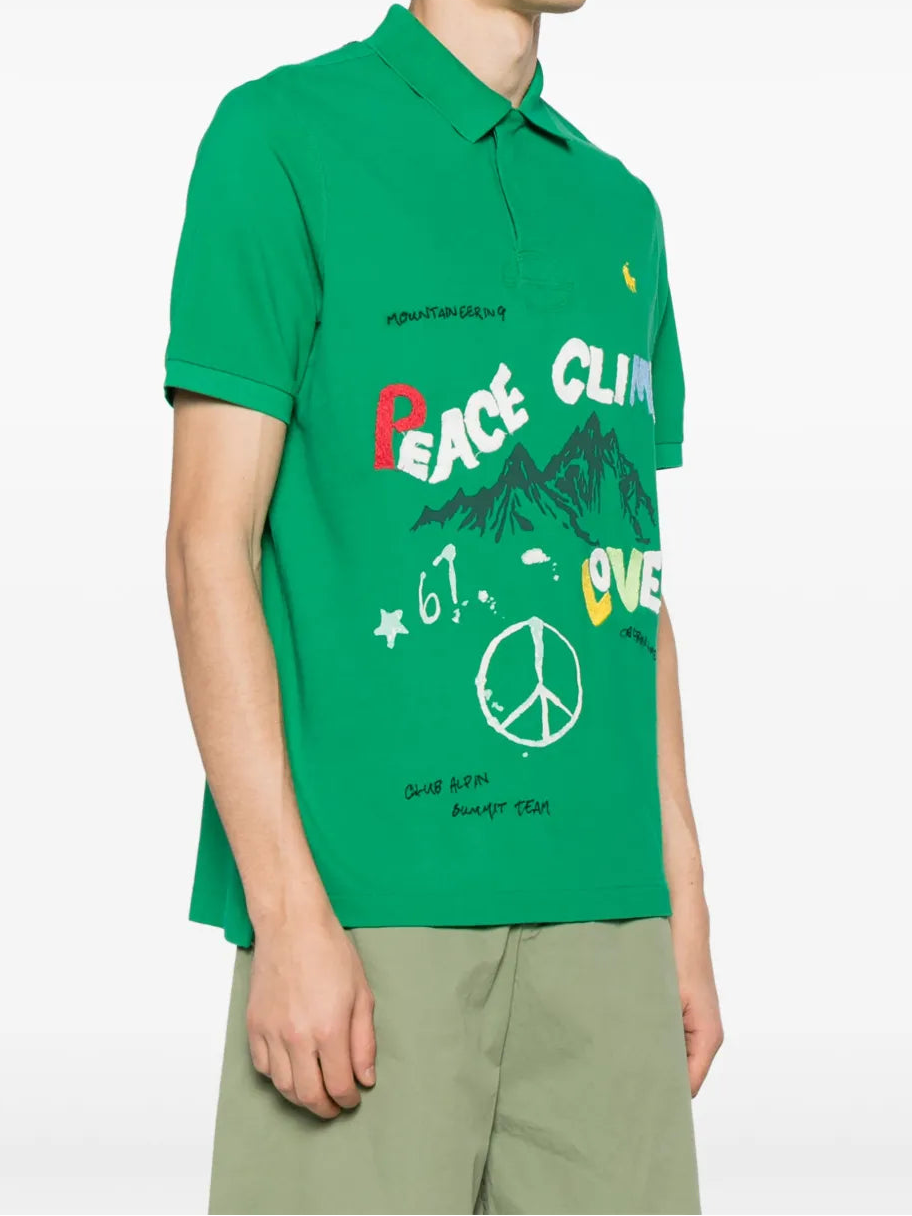 Ralph Lauren Peace Climb Love Polo Shirt – Groen – Heren