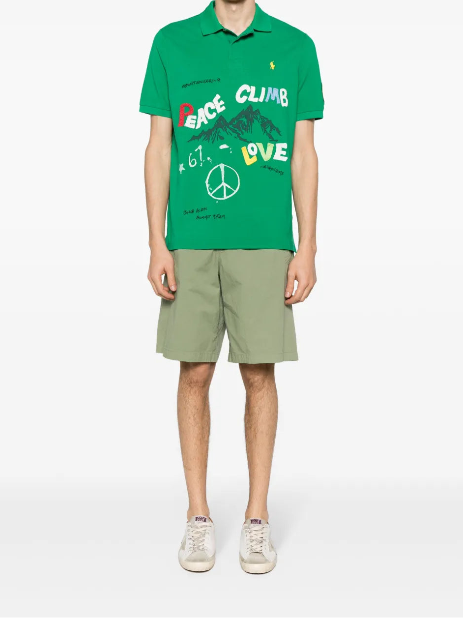 Ralph Lauren Peace Climb Love Polo Shirt – Groen – Heren