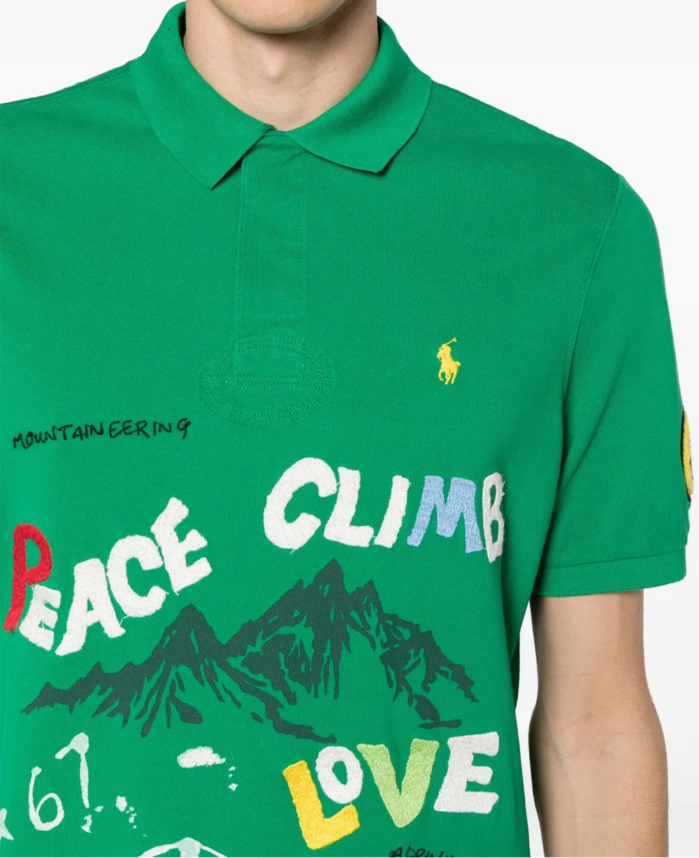 Ralph Lauren Peace Climb Love Polo Shirt – Groen – Heren