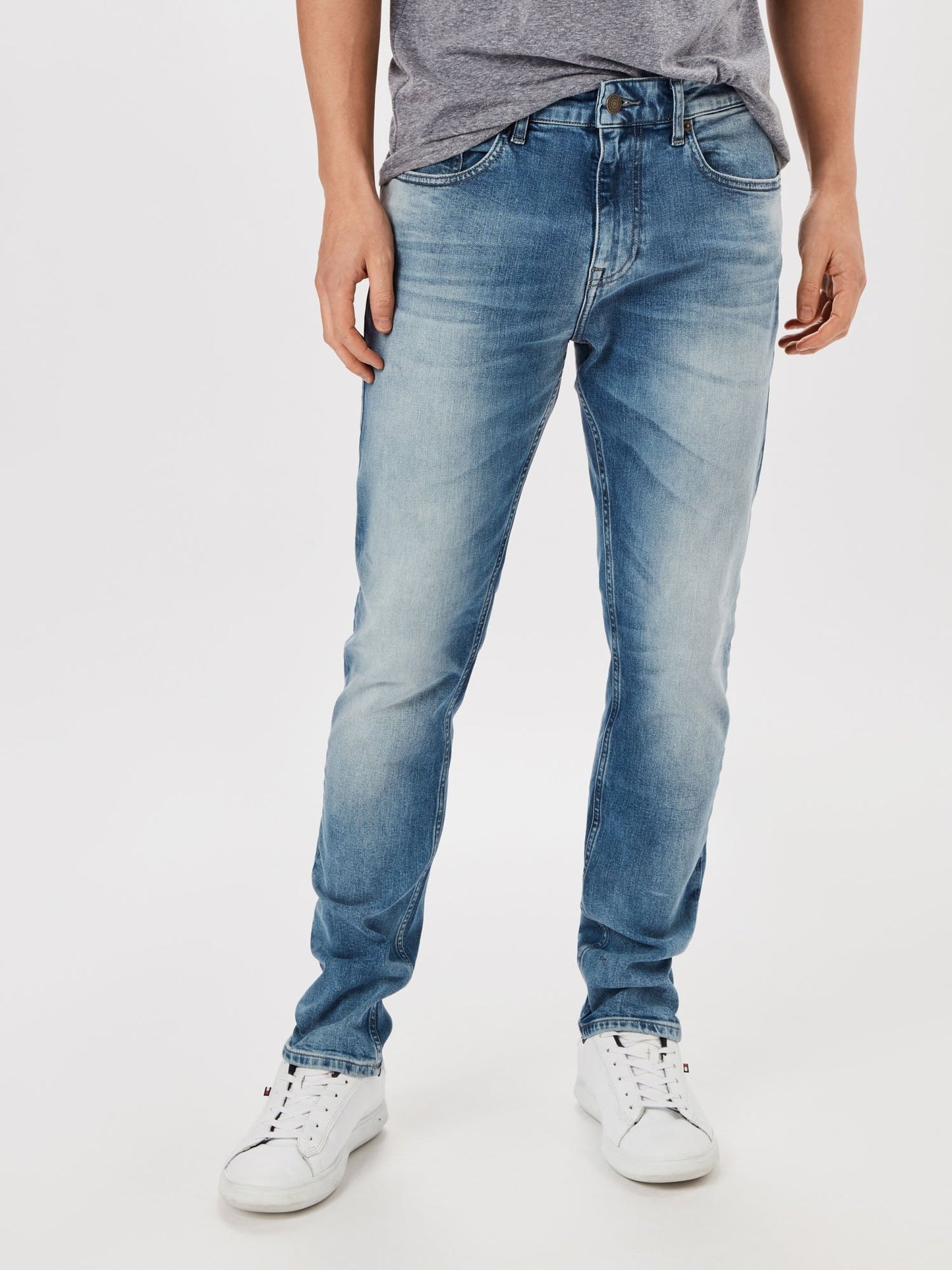 Tommy Jeans Austin Slim – Wit/Blauw – Heren