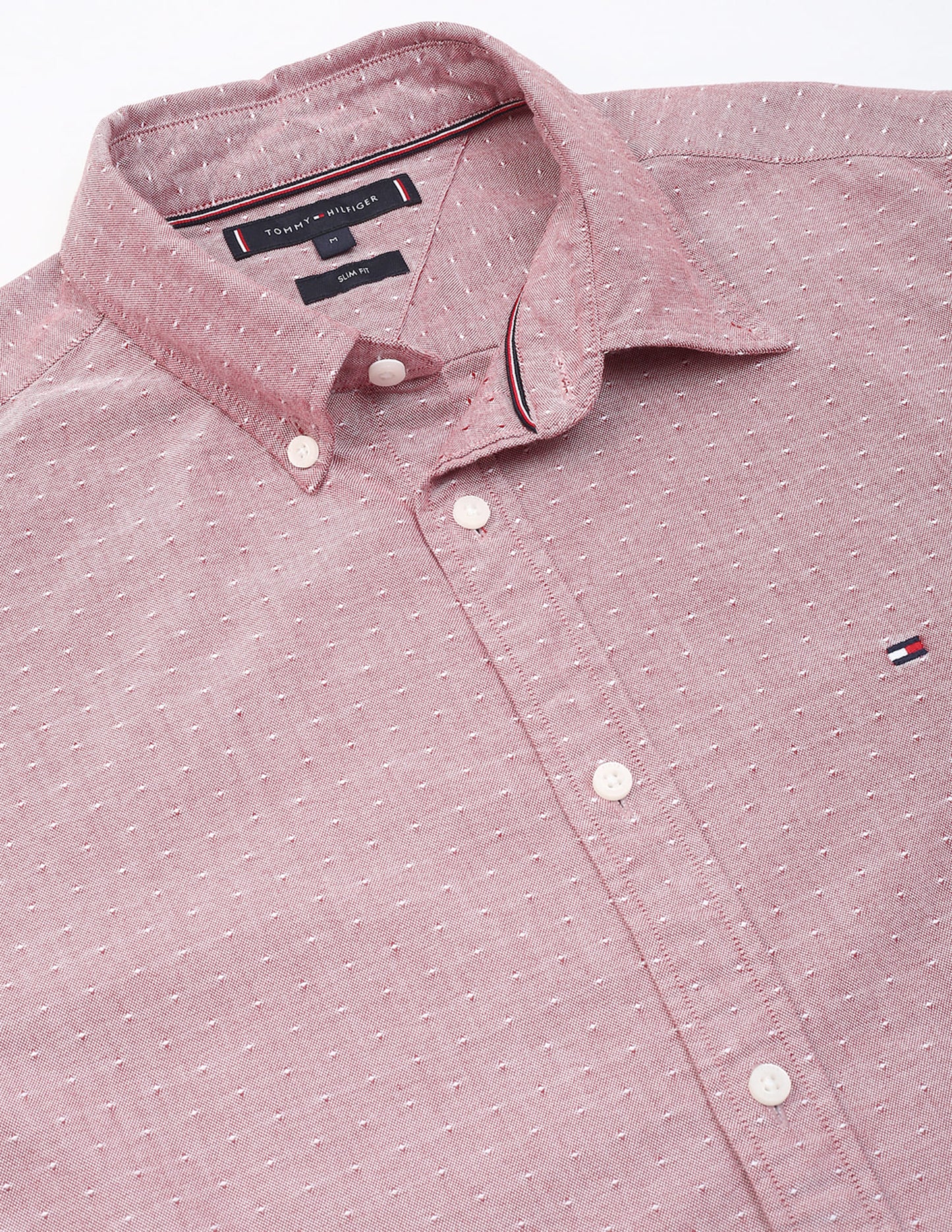 Tommy Hilfiger Slim Fit Shirt – Roze/Stippen – Heren