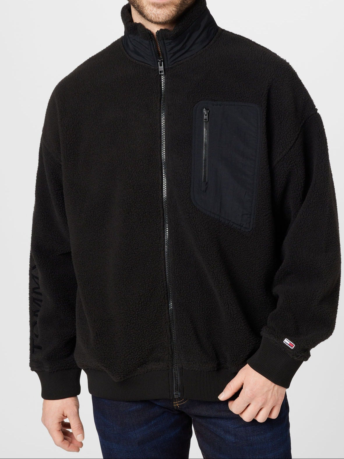 Tommy Jeans fleecevest met rits - Zwart - Heren