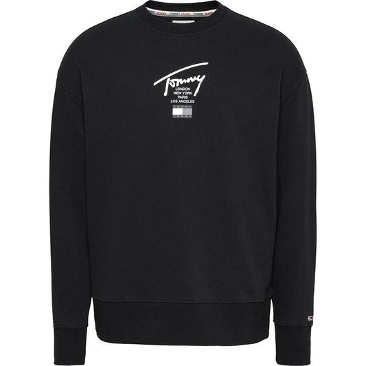 Tommy Jeans Modern Essential Signature Crew Trui – Zwart – Heren