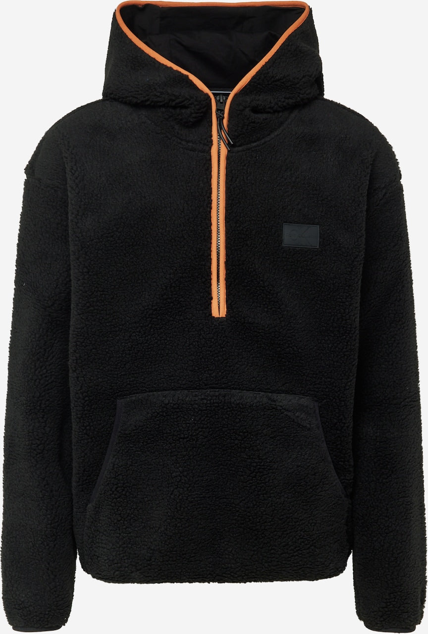 Calvin Klein Hoodie met Halve Rits – Zwart – Heren