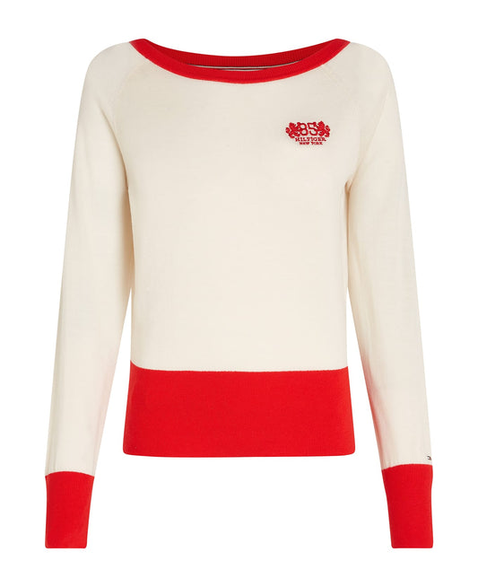 Tommy Hilfiger Trui – Wit/Rood – Dames