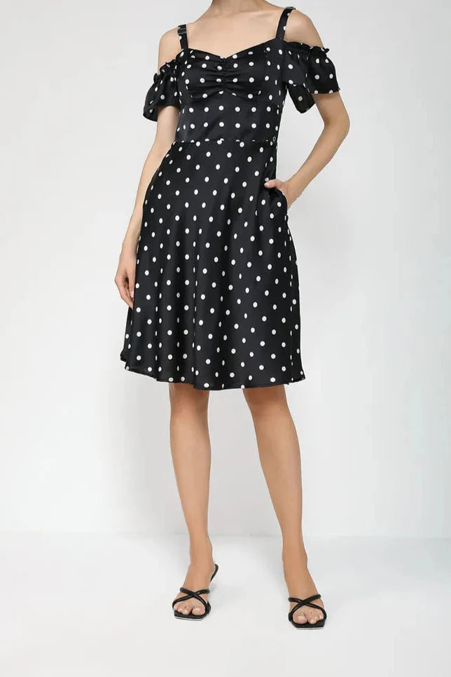 Guess Brigitte Flare Jurk – Stippen – Dames