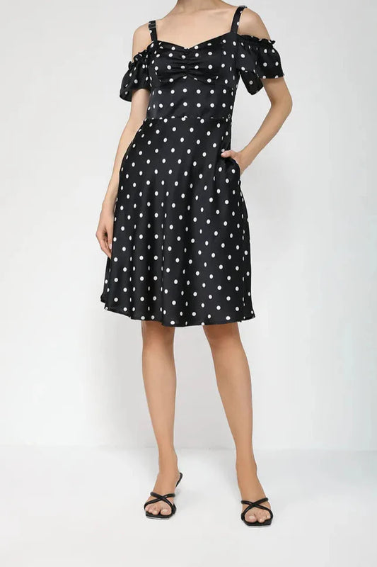 Guess Brigitte Flare Jurk – Stippen – Dames