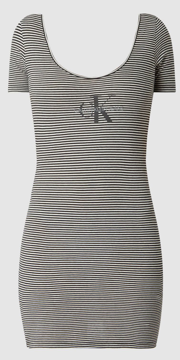 Calvin Klein Jeans Monogram Ballet Slim Jurk – Gestreep – Dames