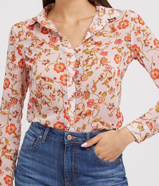 Guess Blouses met bloemenprint in Cubaanse stijl – Bloemenprint – Dames
