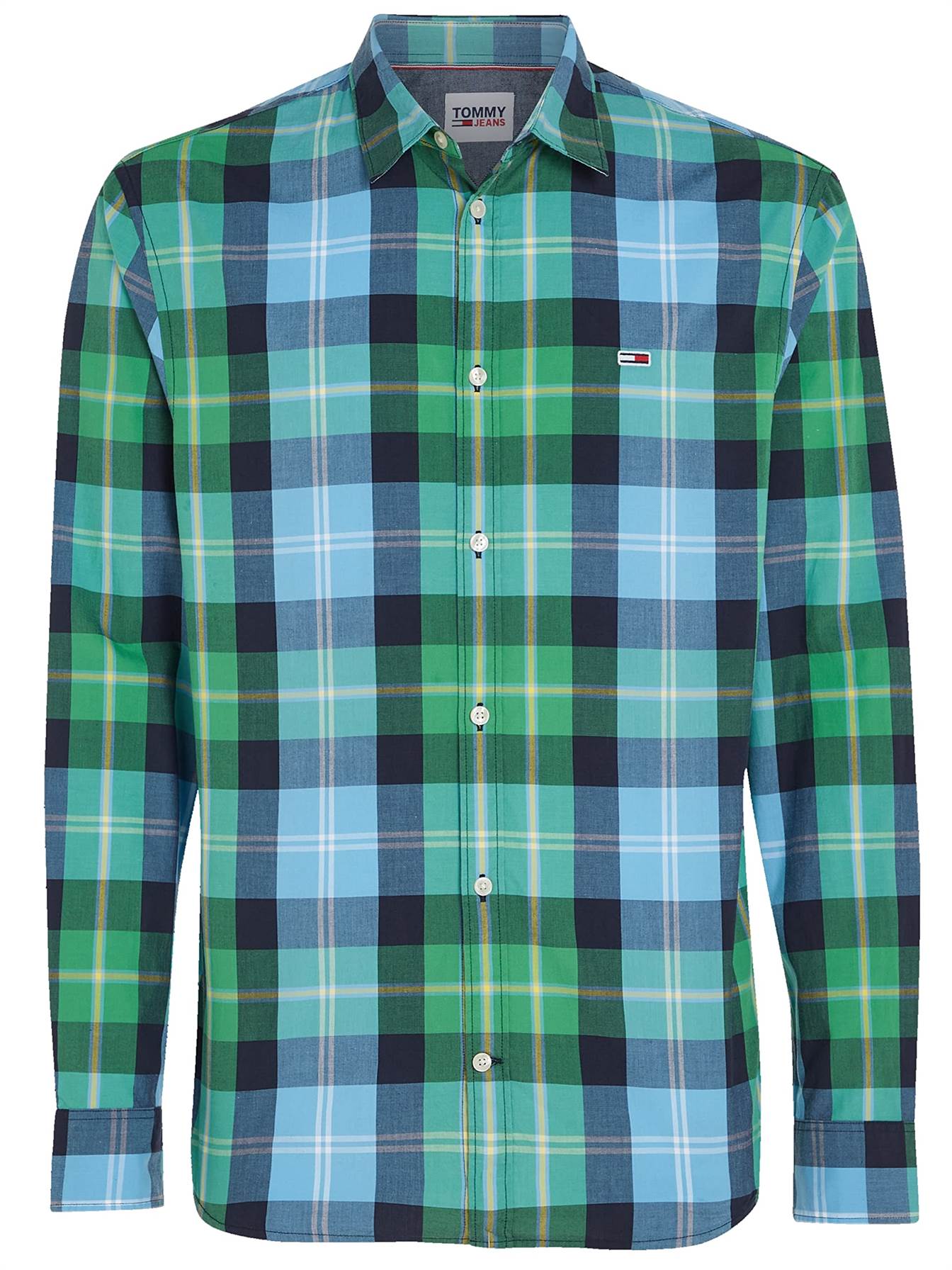 Tommy Hilfiger Casual Geruite Blouse – Groen/Blauw – Heren