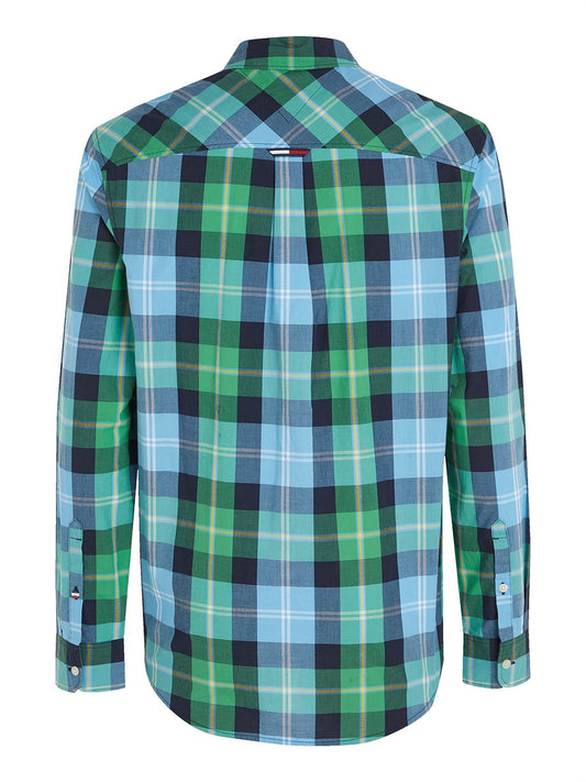 Tommy Hilfiger Casual Geruite Blouse – Groen/Blauw – Heren
