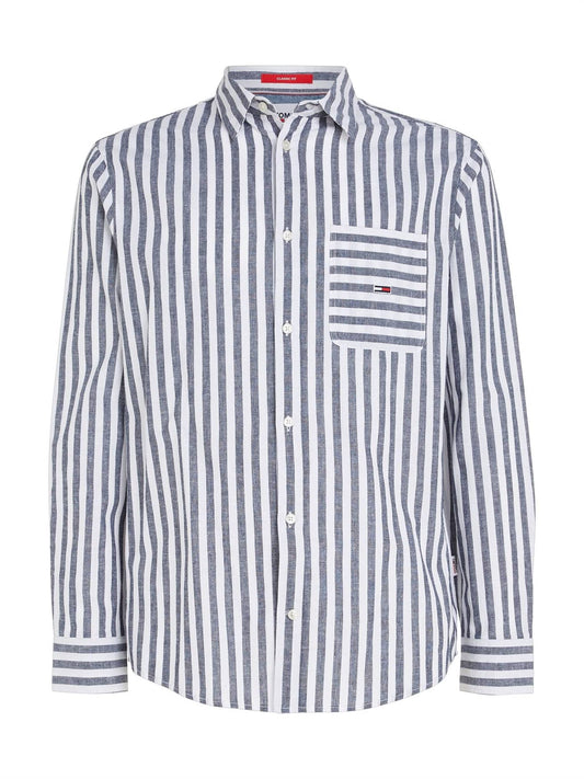 Tommy Hilfiger Gestreepd Overhemd – Blauw/Wit – Heren