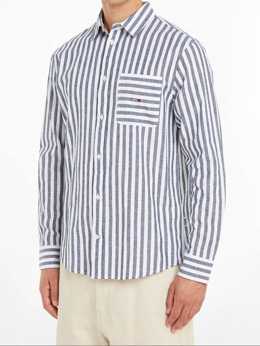 Tommy Hilfiger Gestreepd Overhemd – Blauw/Wit – Heren
