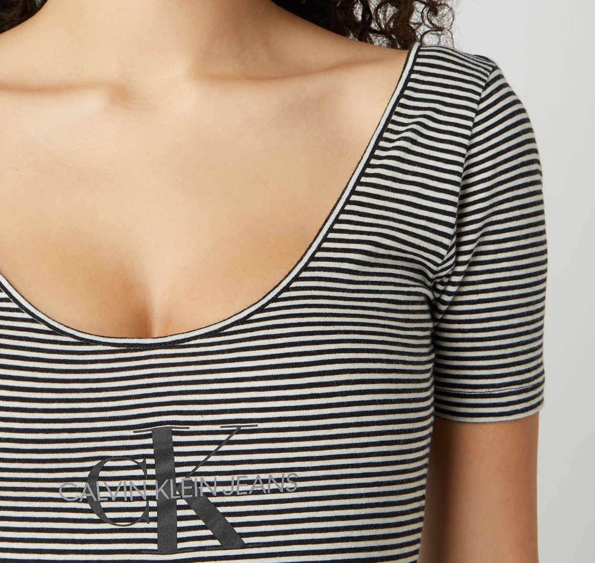 Calvin Klein Jeans Monogram Ballet Slim Jurk – Gestreep – Dames
