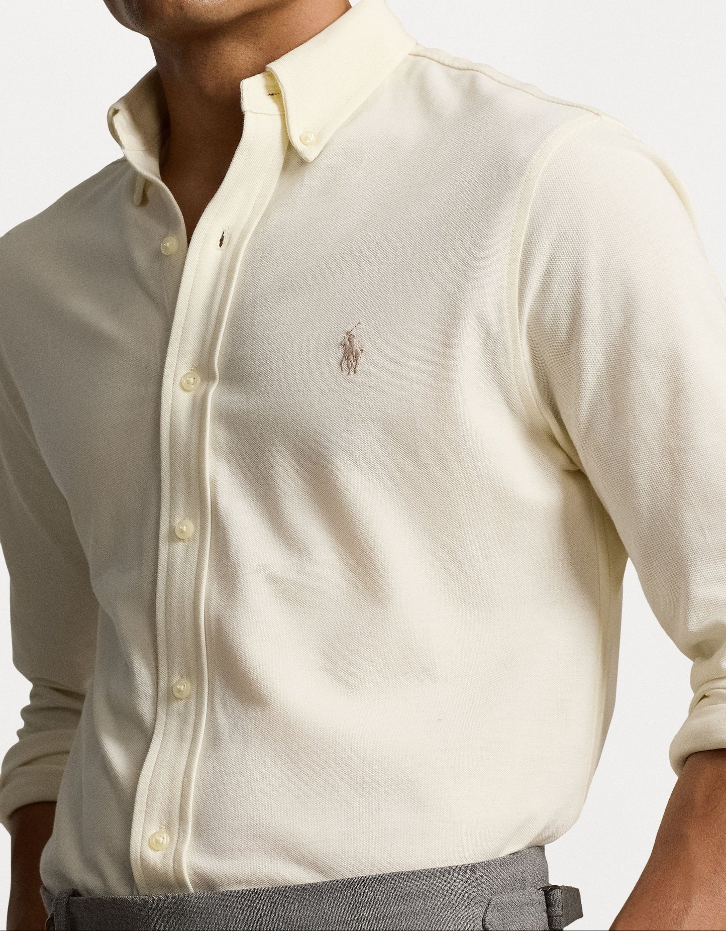 Ralph Lauren Shirt – Piqué Crème – Heren
