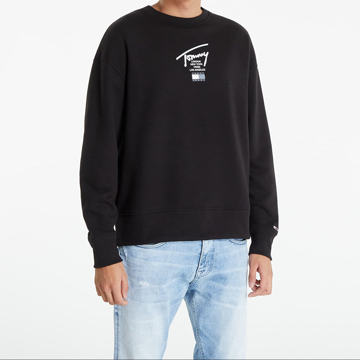 Tommy Jeans Modern Essential Signature Crew Trui – Zwart – Heren