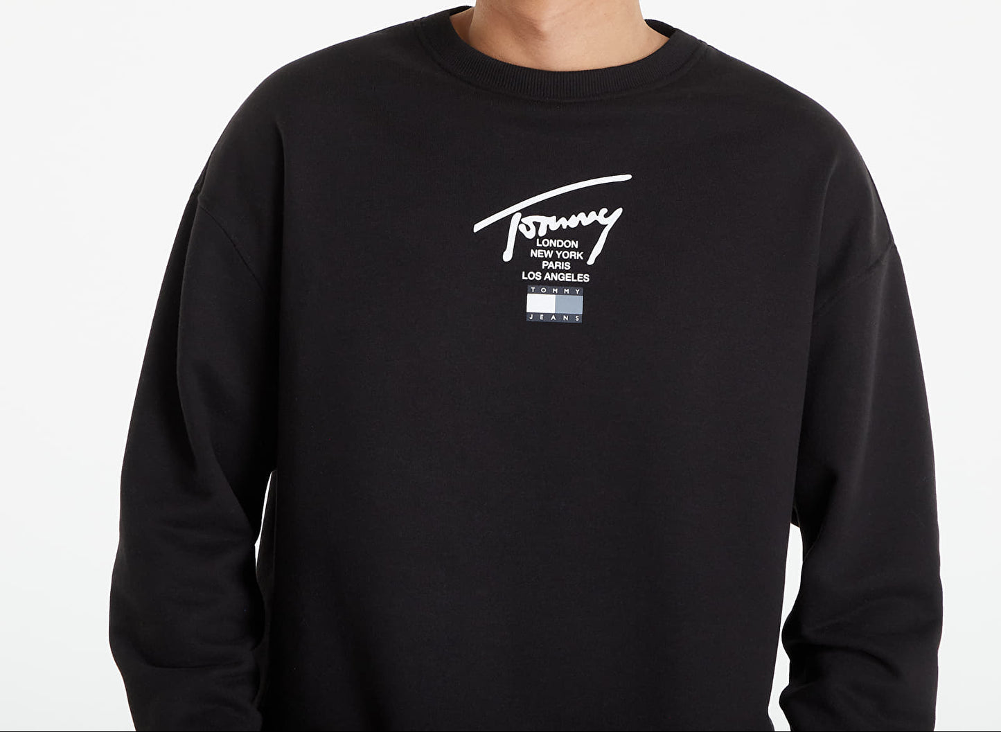 Tommy Jeans Modern Essential Signature Crew Trui – Zwart – Heren