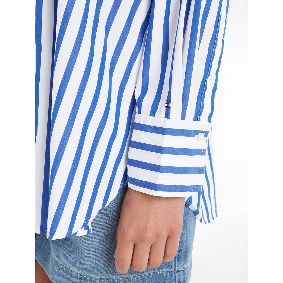 Tommy Hilfiger Oversized Gestreept Overhemd – Blauw/Wit – Dames