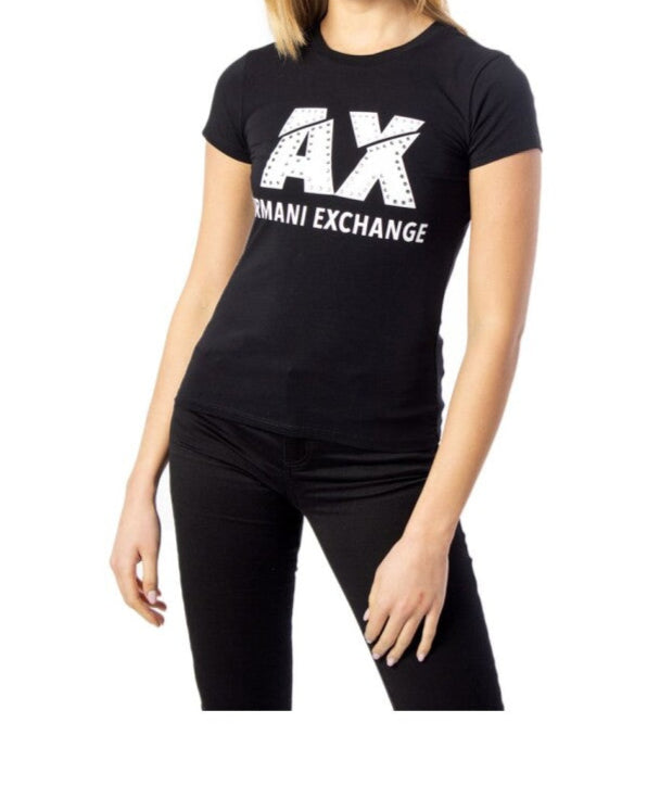 Armani Exchange bedrukt T-shirt – Zwart – Dames