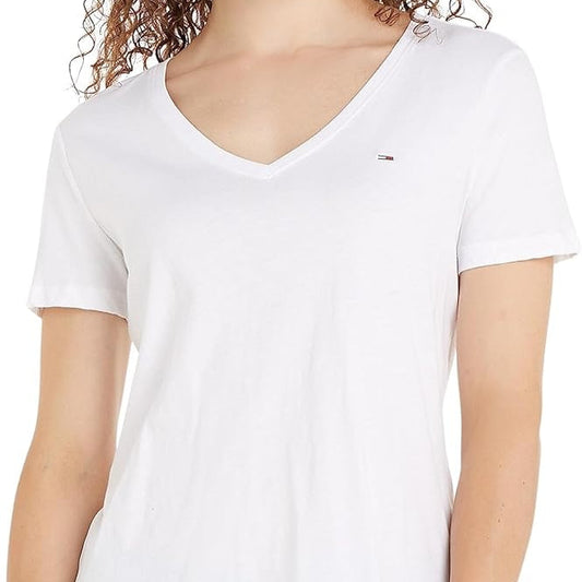 Tommy Jeans Badge T-shirt – Wit – Dames