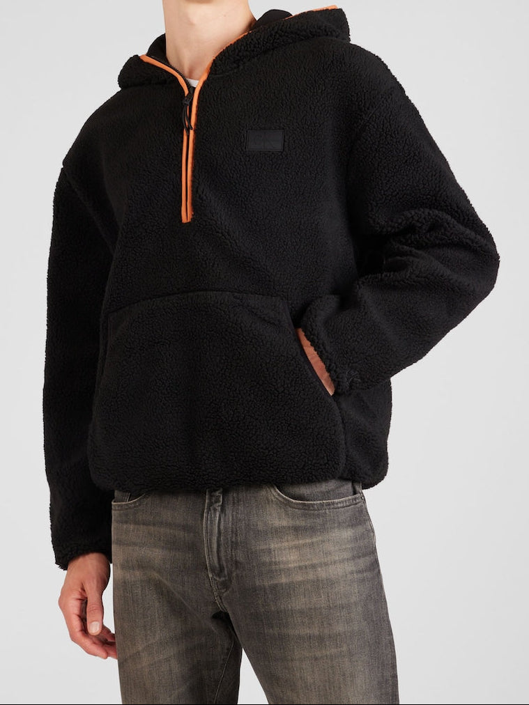 Calvin Klein Hoodie met Halve Rits – Zwart – Heren