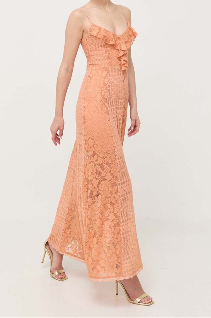 Guess Kanten Maxi Jurk – Oranje – Dames