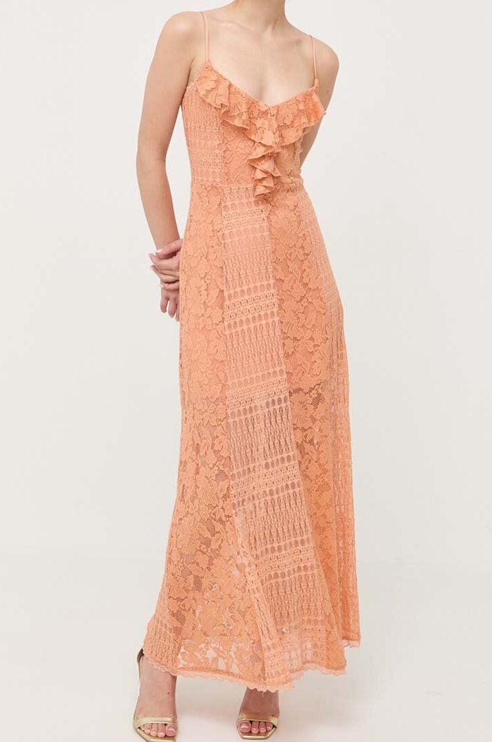 Guess Kanten Maxi Jurk – Oranje – Dames