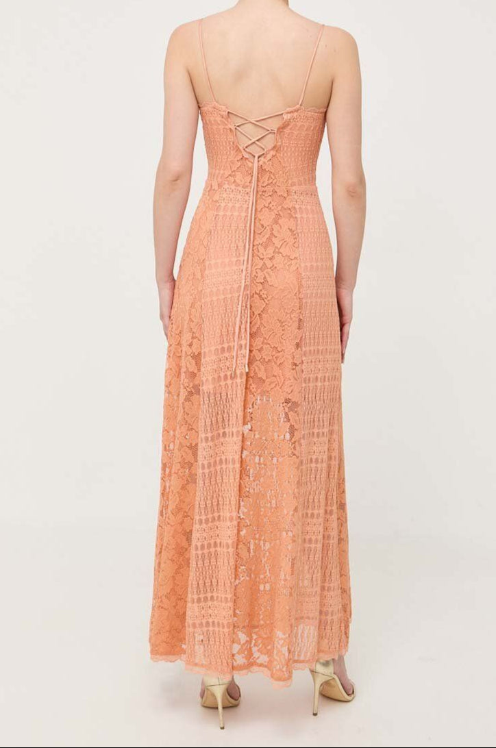 Guess Kanten Maxi Jurk – Oranje – Dames