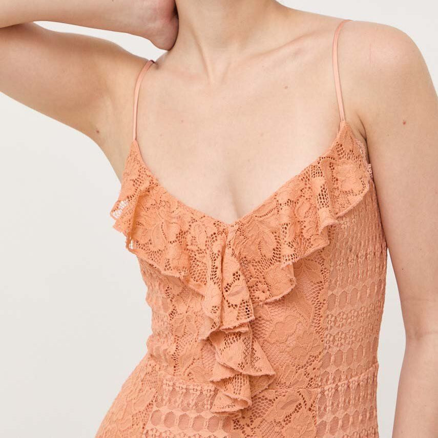 Guess Kanten Maxi Jurk – Oranje – Dames