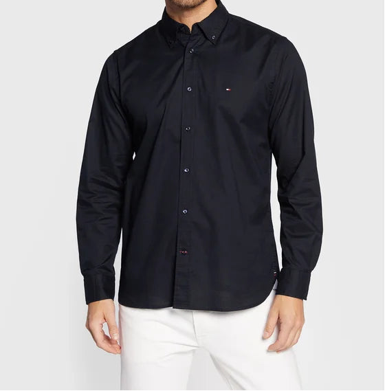 Tommy Hilfiger Core Flex Overhemd – Marineblauw – Heren