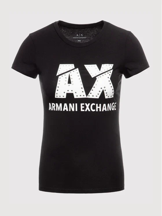 Armani Exchange bedrukt T-shirt – Zwart – Dames